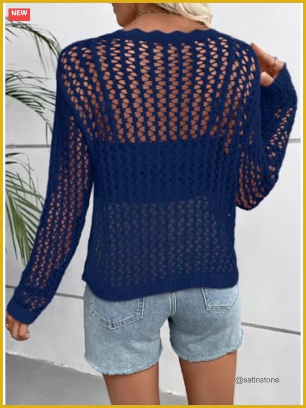 Off Shoulder Loose Knit Summer Sweater Lightweight Crochet Beach Cover Up